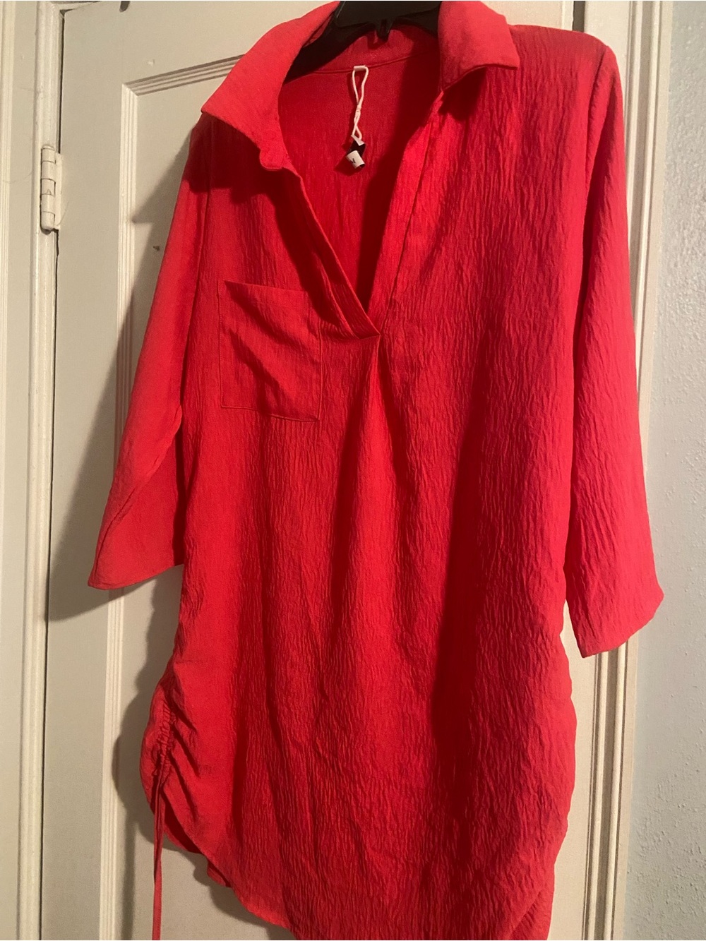 Red Women’s Swim Coverup with Side Tie